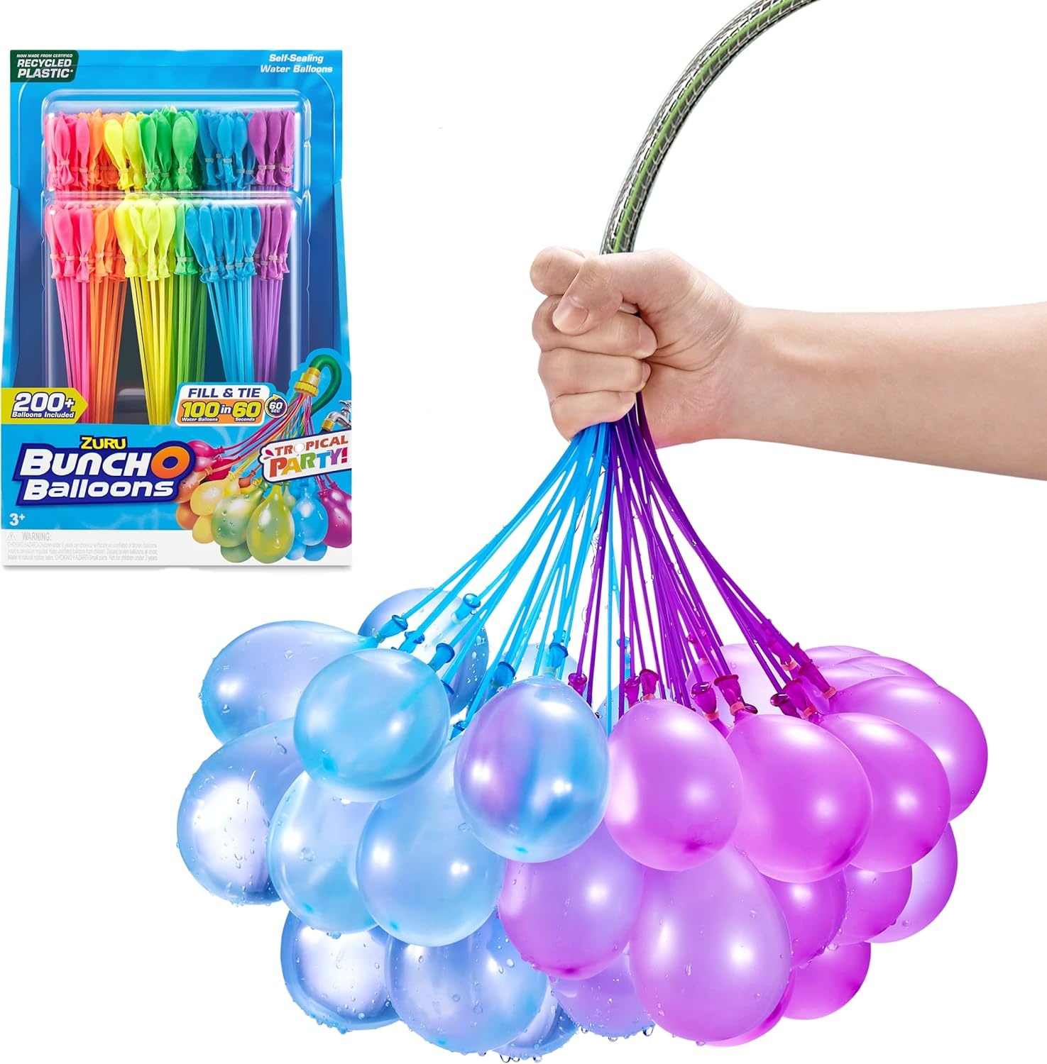 image:imageBunch O Balloons Tropical Party 6 Pack by ZURU 200 RapidFilling SelfSealing Tropical Colored Water Balloons for Outdoor Family Friends Children Summer Fun 6 PackTropical