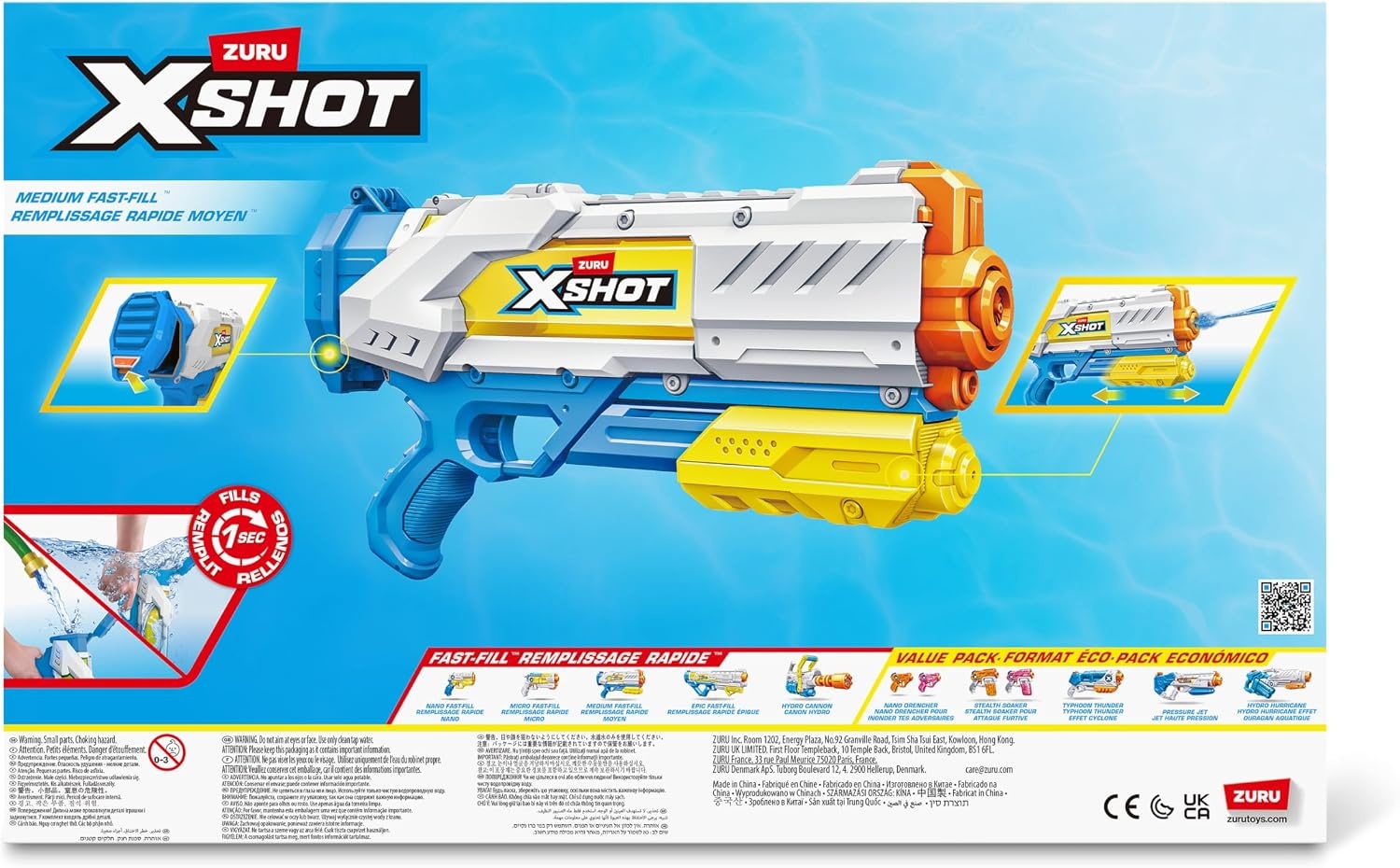 image:imageXSHOT Medium Water Blaster 2 Pack FastFill Watergun Fills in 1 SecondNew Refresh Fast Fill Medium Water Blaster 2 Pack