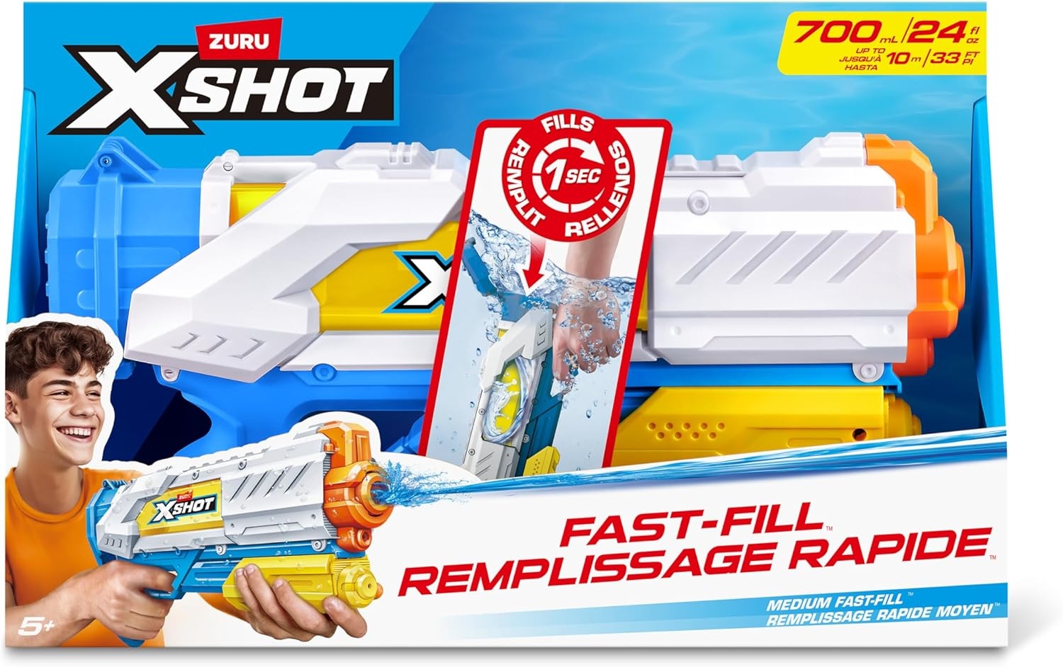 image:imageXSHOT Medium Water Blaster 2 Pack FastFill Watergun Fills in 1 SecondNew Refresh Fast Fill Medium Water Blaster 2 Pack