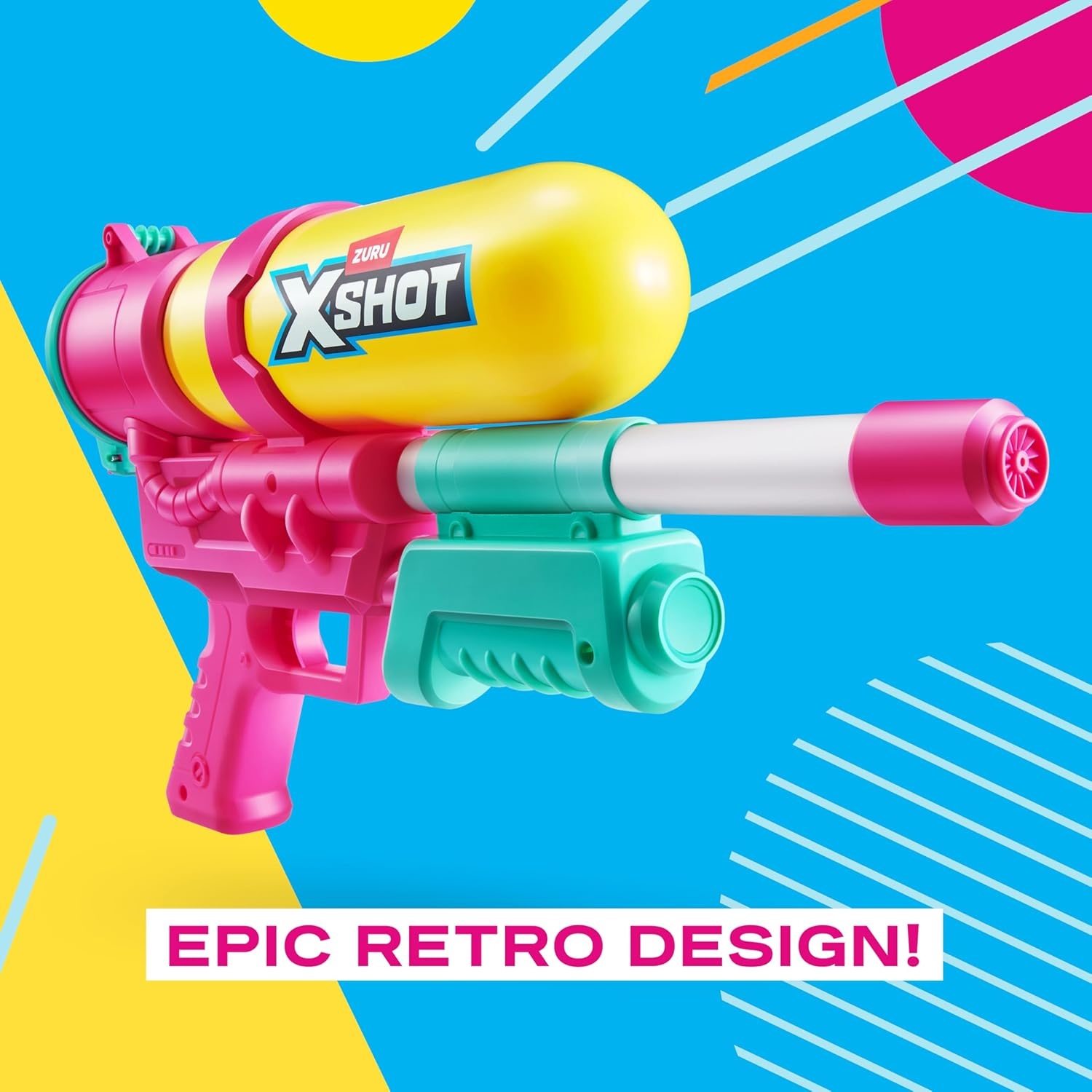 image:imageXSHOT Water FastFill 80s Super Splash Water Blaster 2 Pack Yellow by ZURU VintageStyle with FastFill Tech 33ft Range amp 750ml Tank Outdoor Summer Water Toy for Kids Ages 6Yellow 2 Pack