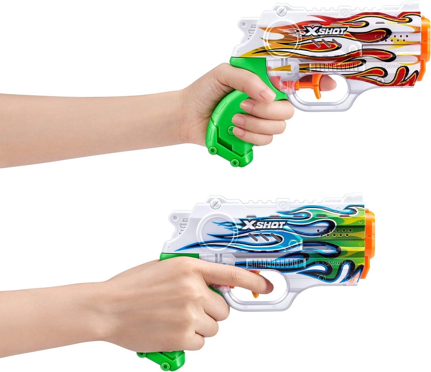 image:imageXSHOT Water FastFill Skins Nano 4 Pack by ZURU Refresh Watergun XSHOT Water Toys 4 Blasters Total Fills with Water in just 1 Second Hydra Waves White Flame Emerald Flame