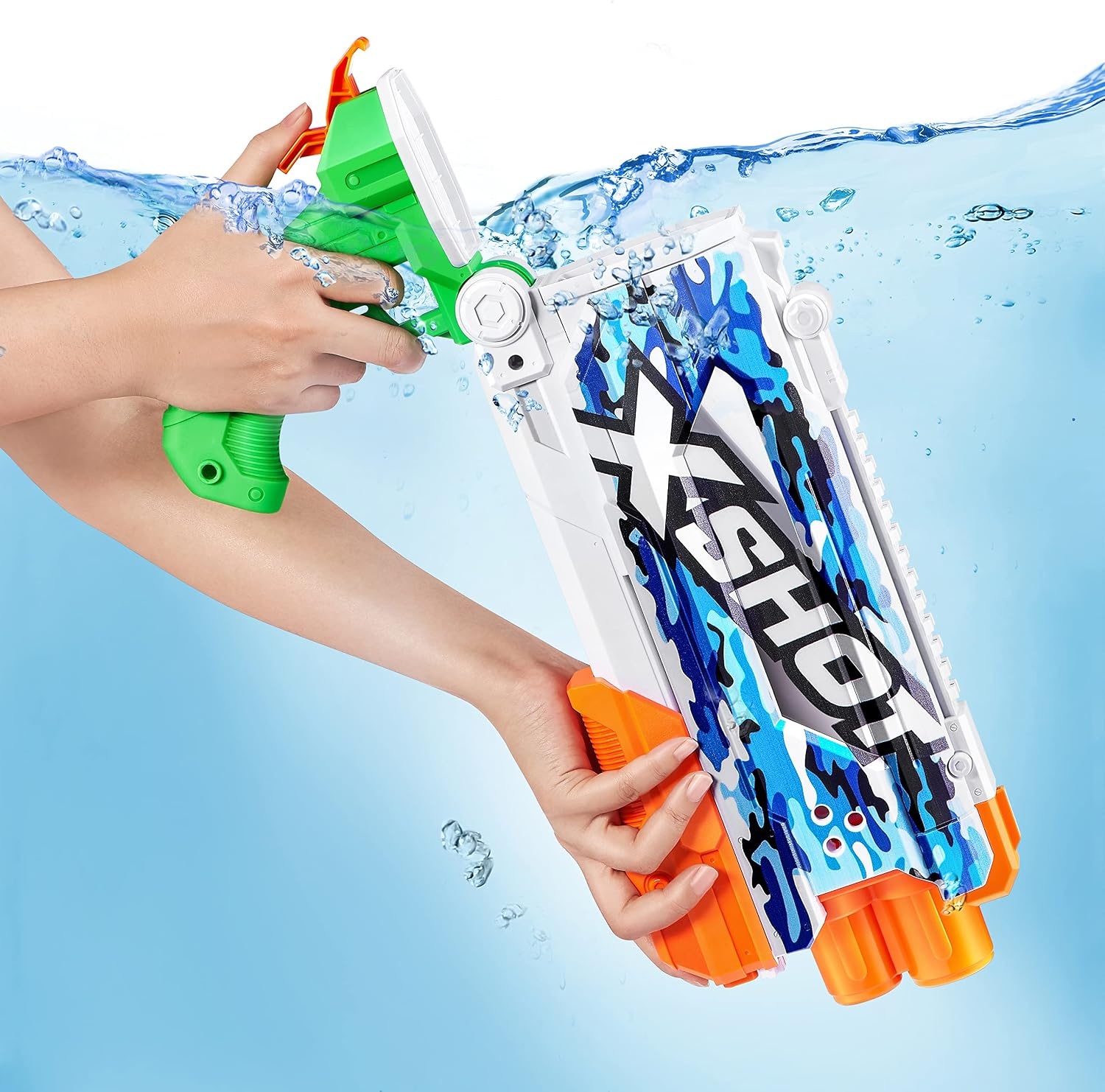 image:imageXSHOT Water FastFill Skins Pump Action Water Blaster Red Camo by ZURU XSHOT Watergun Fills in 1 SecondBlue