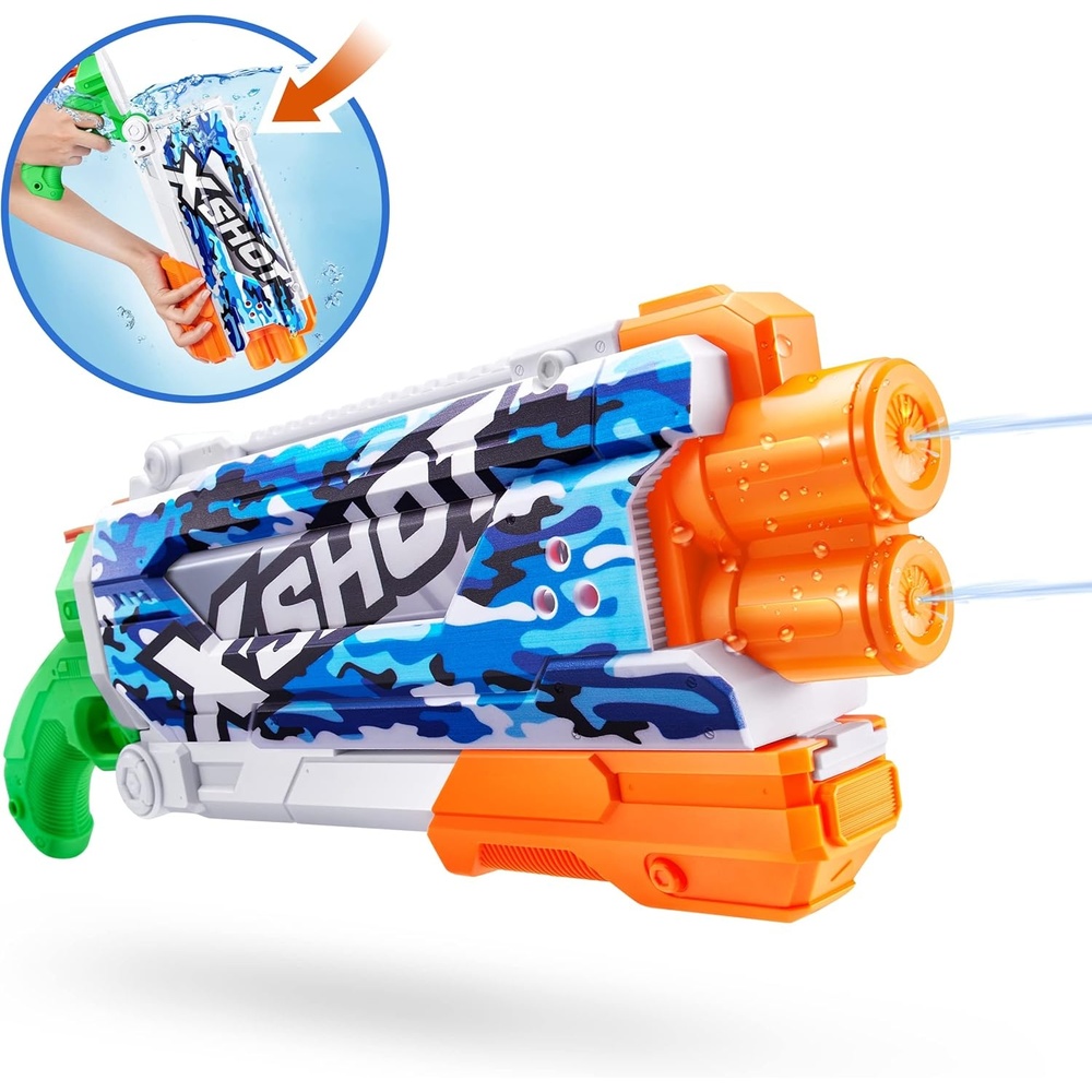 image:imageXSHOT Water FastFill Skins Pump Action Water Blaster Red Camo by ZURU XSHOT Watergun Fills in 1 SecondBlue