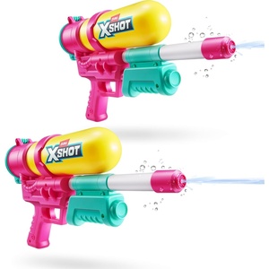 XSHOT Water Fast-Fill 80s Super Splash Water Blaster 2 Pack (Yellow) by ZURU – Vintage-Style with Fast-Fill Tech, 33ft Range & 750ml Tank, Outdoor Summer Water Toy for Kids Ages 6+(Yellow 2 Pack)