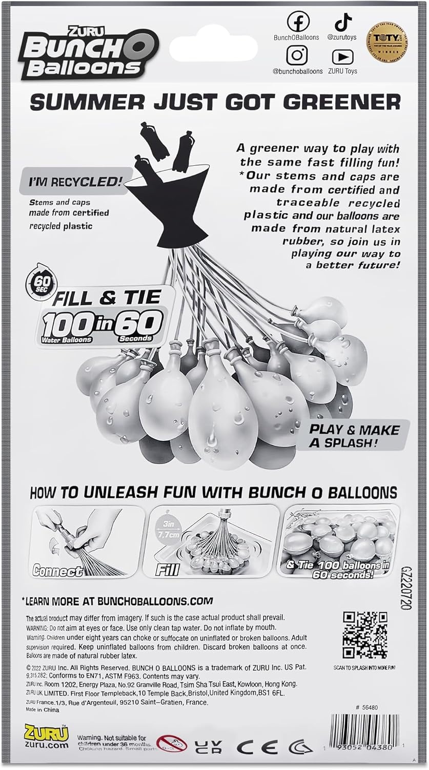 image:imageBunch O Balloons Tropical Party by ZURU 100 RapidFilling SelfSealing Tropical Colored Water Balloons for Outdoor Family Friends Children Summer Fun 3 CountTropical