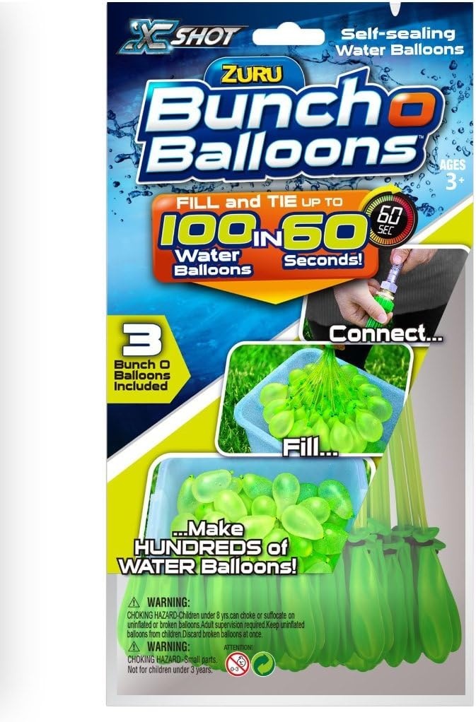 image:imageBunch O Balloons Tropical Party by ZURU 100 RapidFilling SelfSealing Tropical Colored Water Balloons for Outdoor Family Friends Children Summer Fun 3 CountGreen