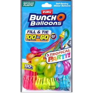 Bunch O Balloons Tropical Party by ZURU, 100+ Rapid-Filling Self-Sealing Tropical Colored Water Balloons for Outdoor Family, Friends, Children Summer Fun (3 Count)(Tropical)